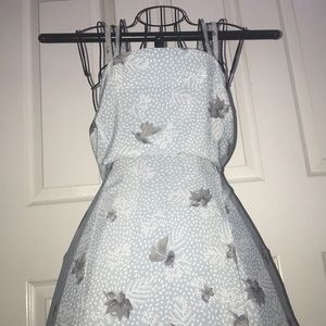 Light Blue Dress with Flower Pattern